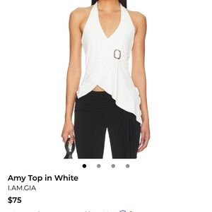 I.AM.GIA Amy Draped Halter Top in White